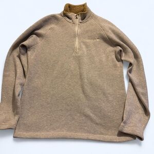 Tan Timberland fleece half zip jumper